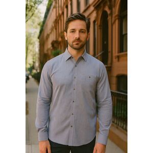 TED BAKER London Blue Check Long Sleeve Button Up Shirt Top   Mens Size 5 XXL